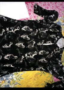 Velvet Print Midi Dress