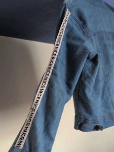 Stylish Denim Jacket with Text Detail