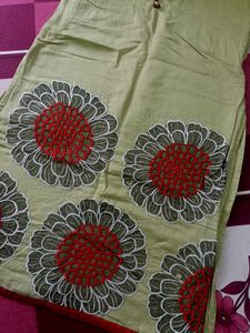 Light Green Kurta with Floral Print