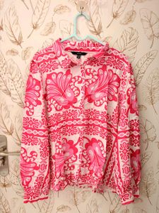 Vero Moda Pink & White Printed Button-Up S