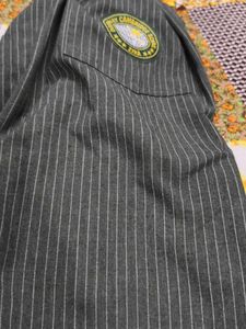 Boys Grey Pinstripe School Trousers
