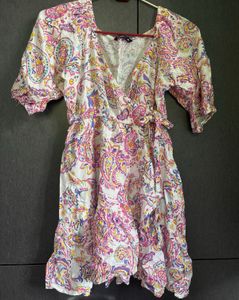 Bohemian Paisley Print Wrap Dress