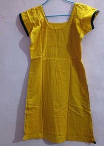Vibrant Yellow Embroidered Kurta (with margin)