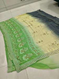 y2k Embellished Ombre Saree