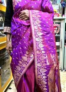 Elegant Magenta Banarasi Silk Saree