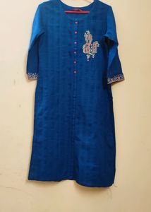 Anvita  Blue Cotton Kurti