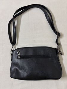 Leather Embossed Lotus Crossbody Bag