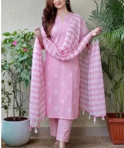 New Pink Printed Kurta Set with Dupatta
