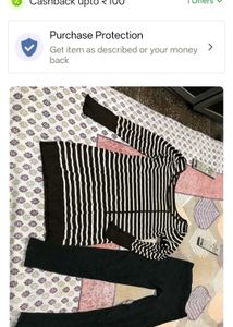 Chic Striped winter korean sweater and stokings