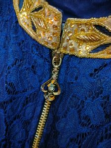Blue Designer Indo-western Gown - Two Peice 💙💛 (