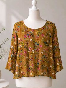 Boho Floral Print Top