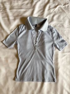 H&M baby Blue Ribbed Polo Top