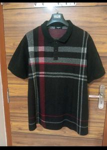 Men's Polo 6xl t-Shirt with Plaid Detail