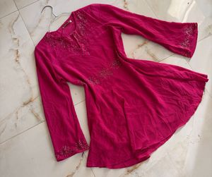 Stunning Fuchsia Embellished Kurta