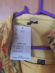 Embroidered Yellow Long Jacket and gown
