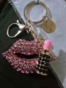 Mac Sparkly Lips &amp; Lipstick Keychain