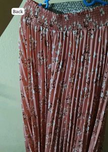Pink Floral Pleated Maxi Palazzo