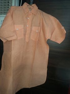 Orange Short Sleeve Kurta