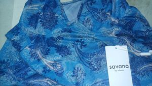 Blue Paisley Ruffle Cami Top