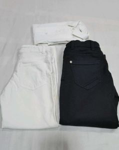Classic White and Black Jeans Combo
