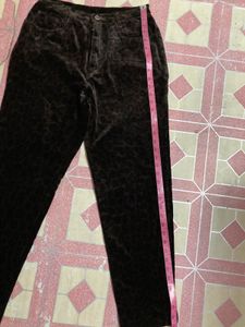 Velvet Animal Print Pants