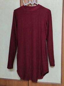 Maroon Long Sleeve Tunic Top
