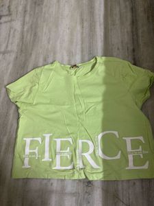 Lime Green "FIERCE" Graphic T-Shirt