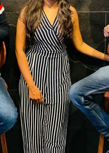 Striped Sleeveless Jumpsuit