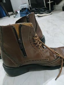 Vintage Brown Leather Wingtip Boots