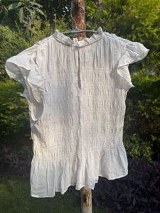 Chic White Smocked Top