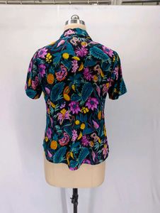 Vibrant Floral Print Short Sleeve Top