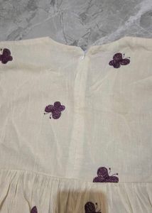 Cream Butterfly Print Tunics