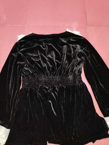 Black Gothic Velvet Lace Trim Shrug / Top