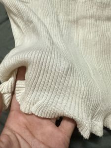 Cream Ribbed Cami Top