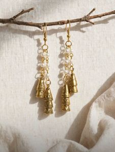 (New unused item)Gold Tone Bell Earrings