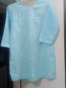Light Blue Embroidered Kurta