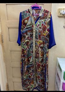 Maroon Colourful Long Kurta