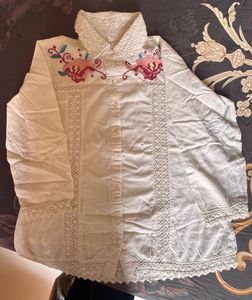 Embroidered Lace Trimmed Co-ords