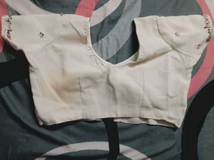 Elegant Cream Blouse with Embellishments
