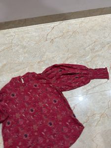 Boho Floral Puff Sleeve Top
