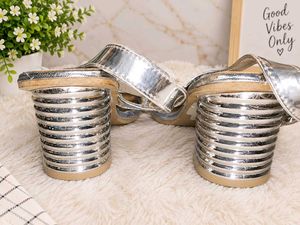 Sparkly Silver Flat Sandals