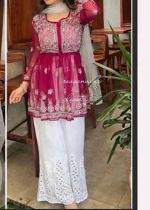 Chikankari Kurta Sharara Set with dupatta
