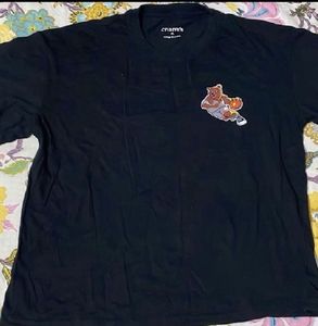 Black T-Shirt with Bear Graphic