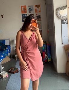 Cute Pink Wrap Dress