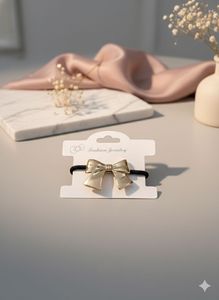 Anti Tarnish, gold plated Bow Hair Tie - Cute Acce