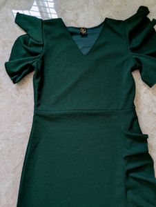 Elegant Ruffled Green Dress