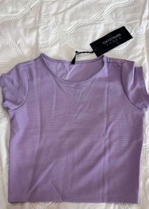 Lavender Crop Top and Pants Set