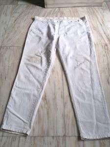 Classic White Denim Pants