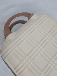Stylish Cream Plaid tiny luggage