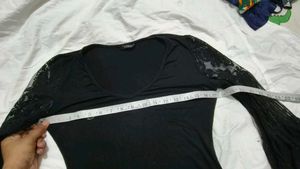 Very Fancy Net Sleeve Shein Top